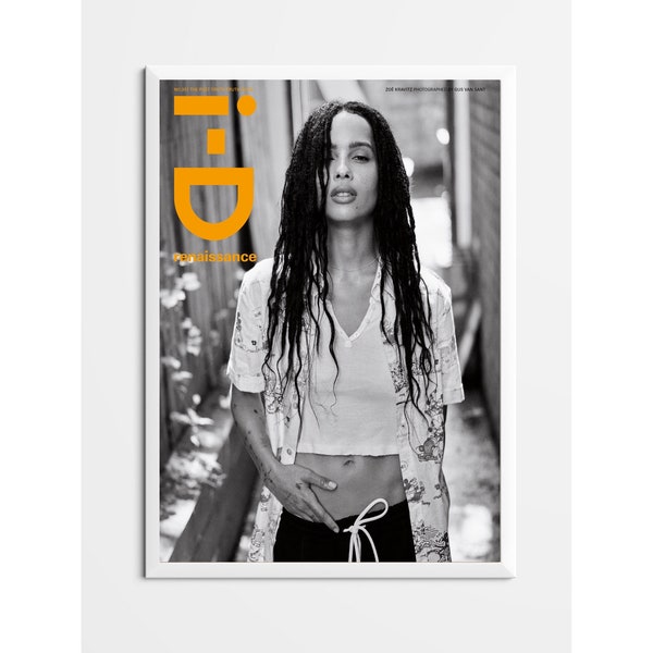 Portada de la revista Zoe Kravitz, cartel de Zoe Kravitz, cartel de moda, decoración de la pared