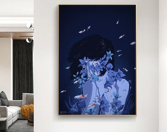 Póster de película Perfect Blue, póster en lienzo, decoración de pared, arte de pared