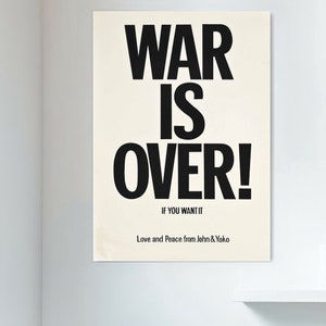 War Is Over Movie Poster,Canvas Poster,Wall Decor,Wall Art