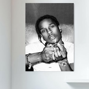 Asap Rocky Poster,Celebrities Vintage Poster,Canvas Poster,Wall Decor,Wall Art