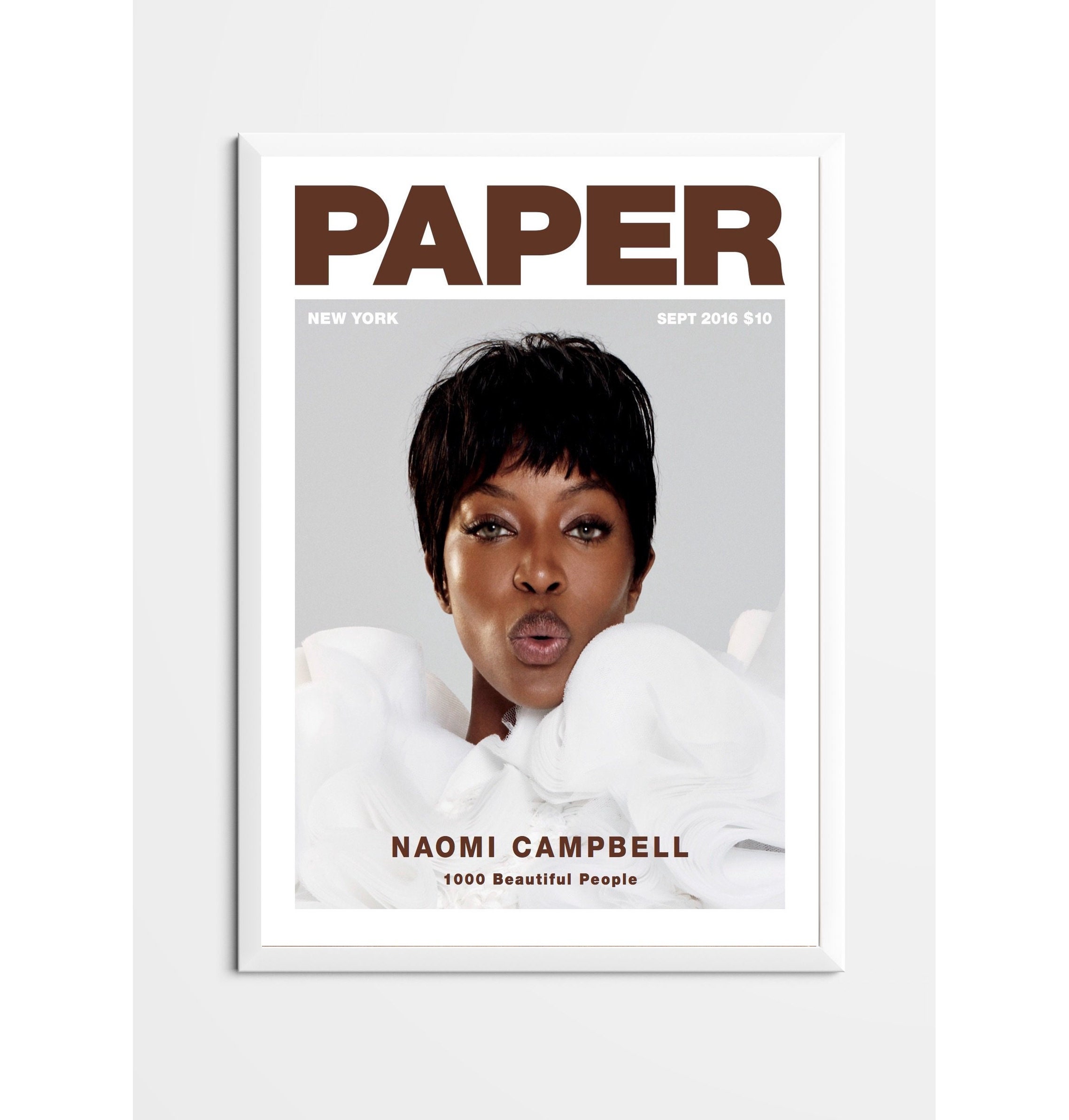Naomi Campbell Paper Magazine Cover Poster,magazine Cover Design