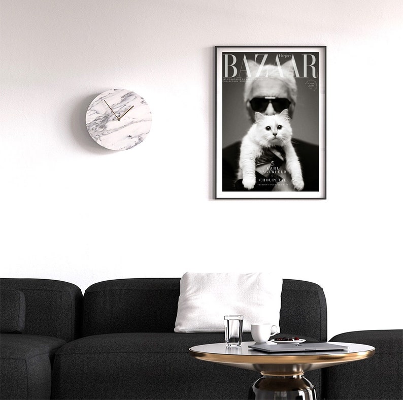 karl lagerfeld Magazine Cover, Bazaar Magazine Cover Poster,Bazaar Cover, Poster,Fashion Poster,Wall Decor image 5