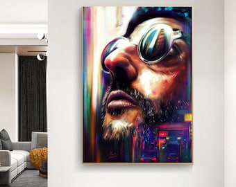 León el profesional, póster de película, póster en lienzo, decoración de pared, arte de pared