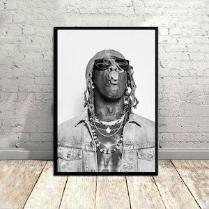 Young Thug,Music Poster,Vintage Poster,Canvas Poster,Wall Decor,Wall Art