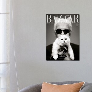 karl lagerfeld Magazine Cover, Bazaar Magazine Cover Poster,Bazaar Cover, Poster,Fashion Poster,Wall Decor image 3