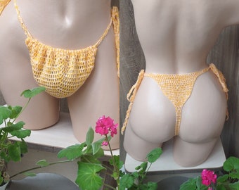 String for men/ Size XL/XXL. Beach mesh transparent men's thong. Gift for a partner. Beach shorts. Beach thong.