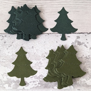 Pack of 50 Green Christmas Tree Die Cuts for Paper Crafting Scrapbooking Die Cut Card Toppers Festive Craft