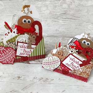 15 pezzi Mini Christmas Gingerbread Caricato Stampe Tagliate Buste Topper per pagine di cottura o Reciepe Cards Tema di cottura
