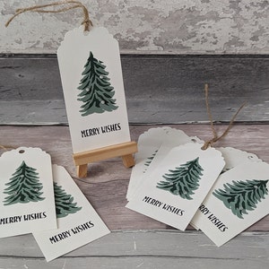 Pack of 10 Handmade Tree Christmas Gift Tags Place Cards Present Tags Gift Wrap Festive Tags