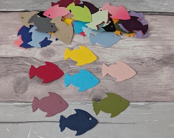 Packung mit 50 Bunte Fische Stanzformen Kinderkarten Basteln Papiermodelle Formen