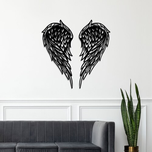 2 pcs 30*70 cm Angel Heart Metal Wall Art, Father's Day Gift, shops İnterior Decor, Outdoor Decor, Wall Hangings, Metal Hangings, Home decor