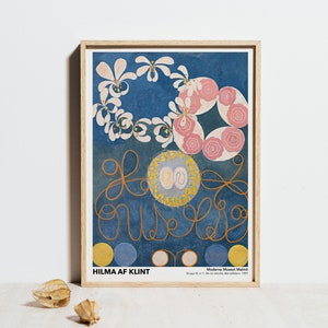 Hilma af Klint Print, Die Zehn Größten Nr. 1 Kindheit Poster, Blau Rosa Geometrisches Wanddekor, Abstrakte Wandkunst, Minimalistisch Mid Century Modern