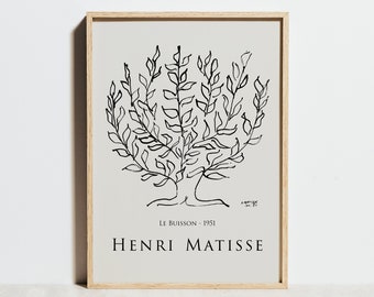 Affiche Arbre de Matisse, Décoration murale moderne, Art minimaliste inspiré des croquis de Matisse, Intérieur scandinave abstrait, Idée cadeau de mariage
