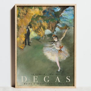 La estrella Edgar Degas Print, Tänzerin auf der Bühne Ausstellungsplakat, Gemälde Wanddekor, Vintage Ballerina Impressionismus Kunst, Geschenk für sie