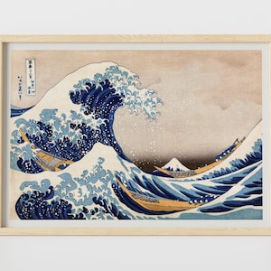 Japanischer Kunstdruck, Die Große Welle vor Kanagawa von Hokusai, Vintage Asiatische Kunst Poster, Japanischer Holzschnitt, moderne Wandkunst, Ukiyo-e Print
