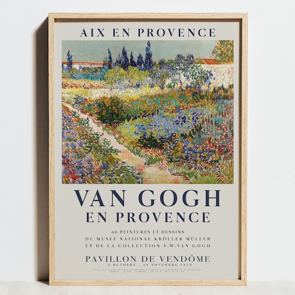 Van Gogh Druck, Garten in Arles Ausstellung Poster, Vintage Grün Blumen Wandkunst, Klassische Impressionismus Natur Malerei Dekor, Geburtstagsgeschenk