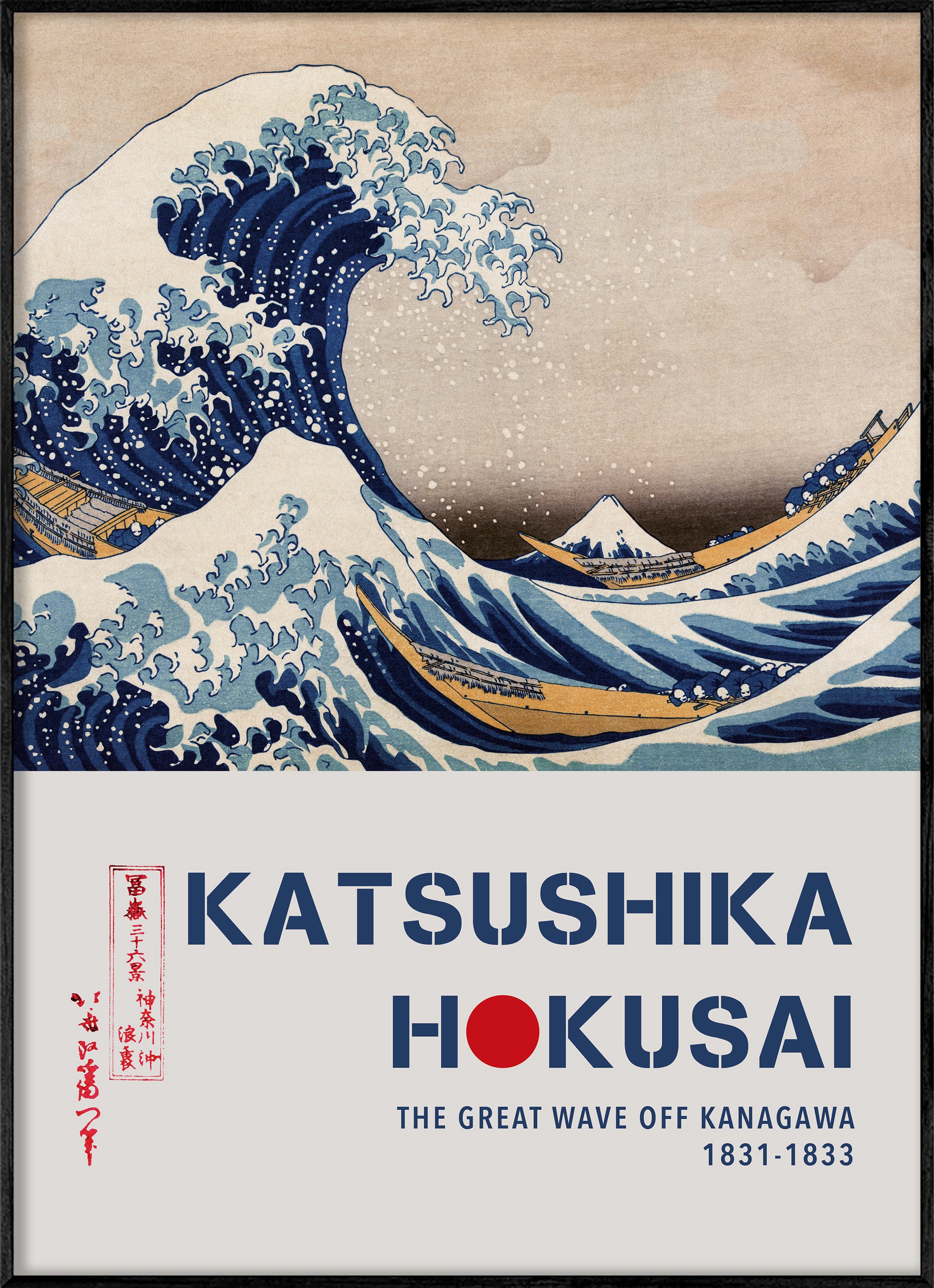 Japanese Art Print, the Great Wave off Kanagawa by Hokusai, Museum