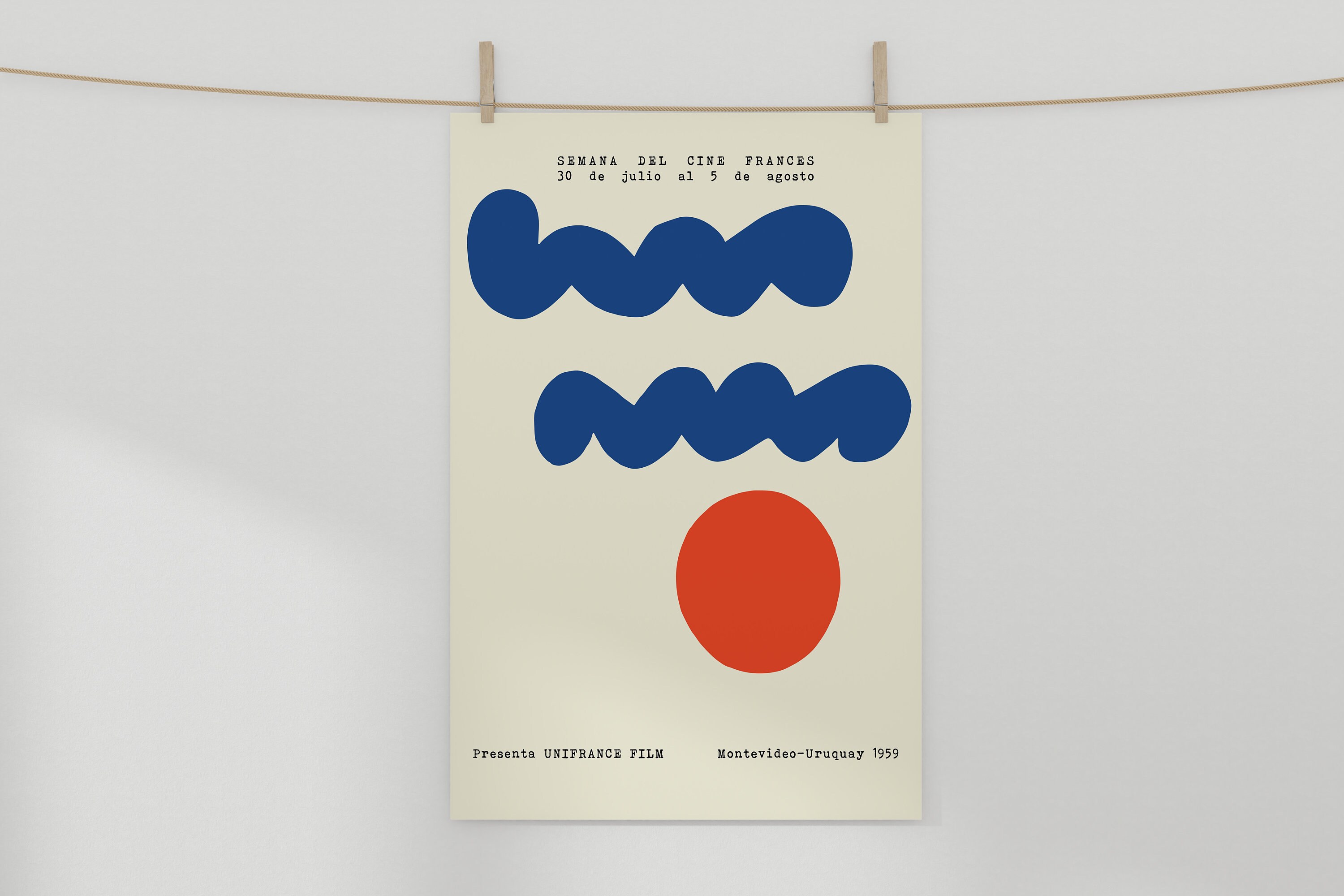 Bauhaus Print Blue Red Wall Art Graphic Design Exhibition Etsy