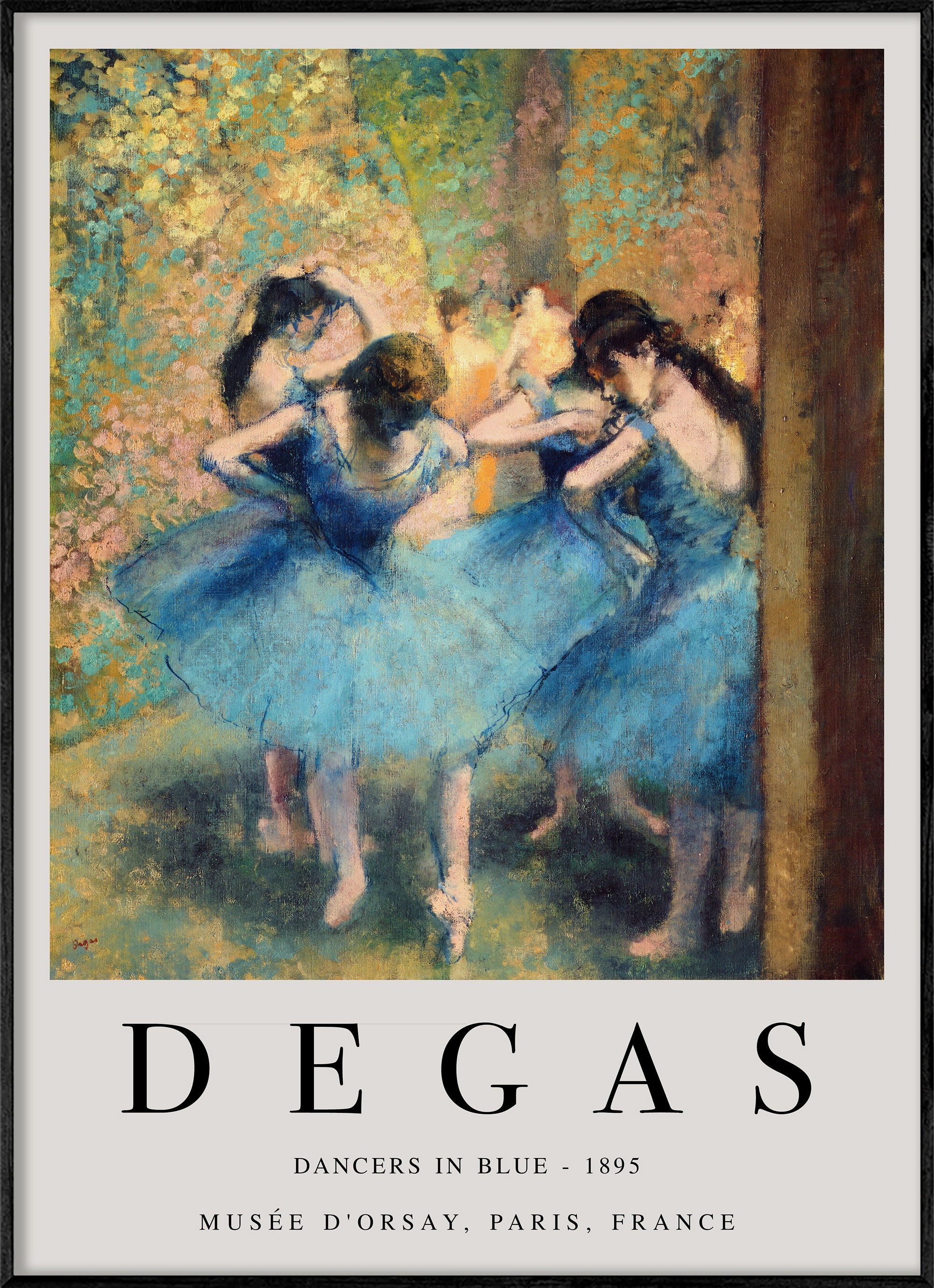 Dancers in Blue Edgar Degas Print, Museum Exhibition Poster