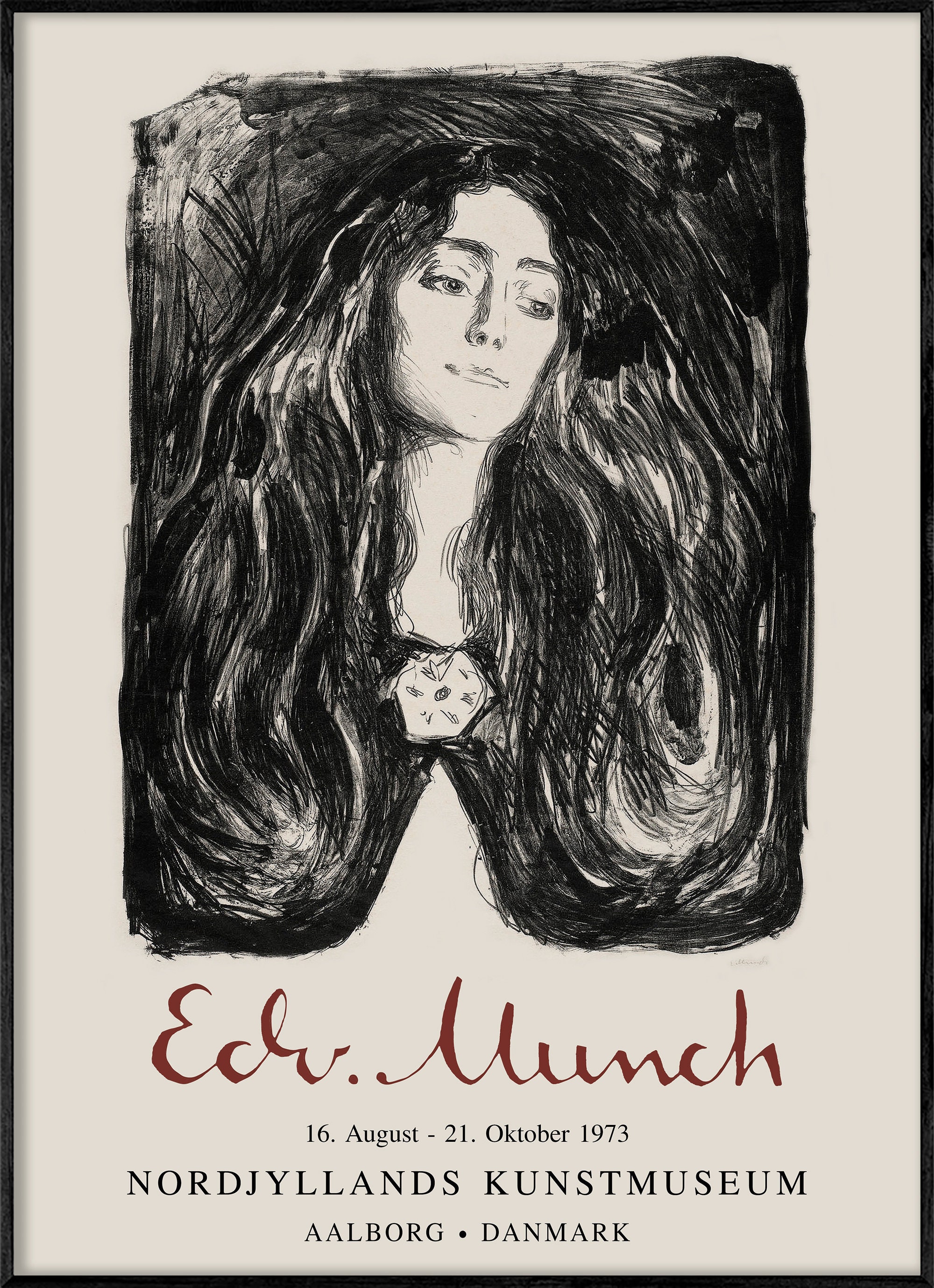 Edvard Munch Exhibition Poster, the Brooch. Eva Mudocci Print