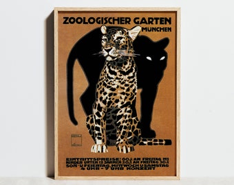 Vintage Leopard Print: Zoologischer Garten München Poster