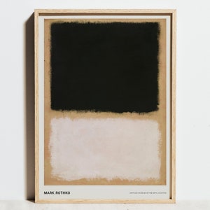 Mark Rothko-print, zwart-witbeige abstracte geometrische muurkunst, minimalistische tentoonstellingsposter, Bauhaus halverwege de eeuw modern decor, cadeau-idee