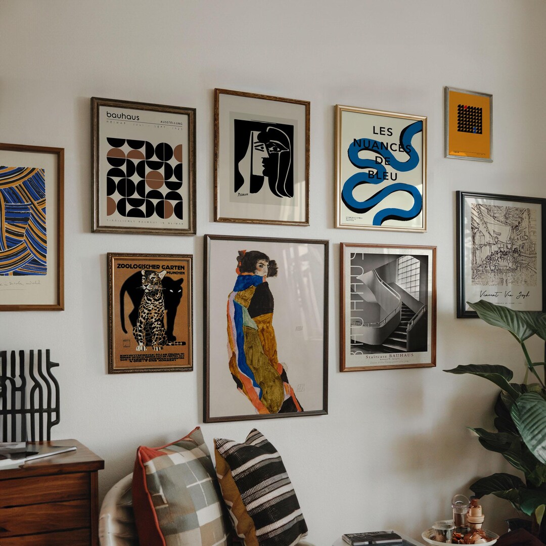 Set of 9 Print, Gallery Wall Art, Famous Art Poster, Mid Century Modern ...