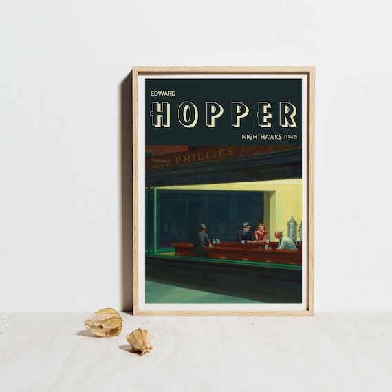 Edward Hopper Print Nighthawks 1942 Museum Exhibition - Etsy 日本