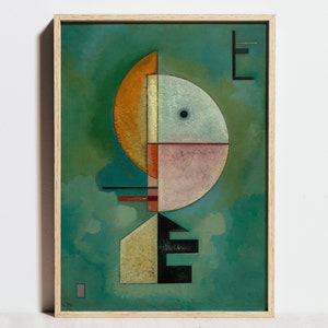 Upward von Vasily Kandinsky Druck, Geometrisches Bauhaus Poster, Mid Century Modern Green Living Decor, Minimalistische Abstrakte Wandkunst, Geschenkidee