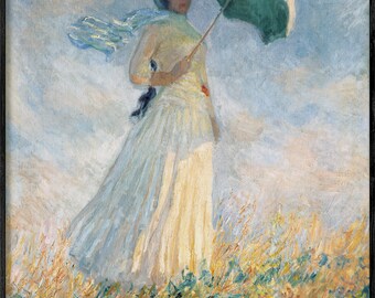 Claude Monet Poster – Frau Mit Sonnenschirm, Kunstdruck Als Wandbehang, Verschiedene Größen