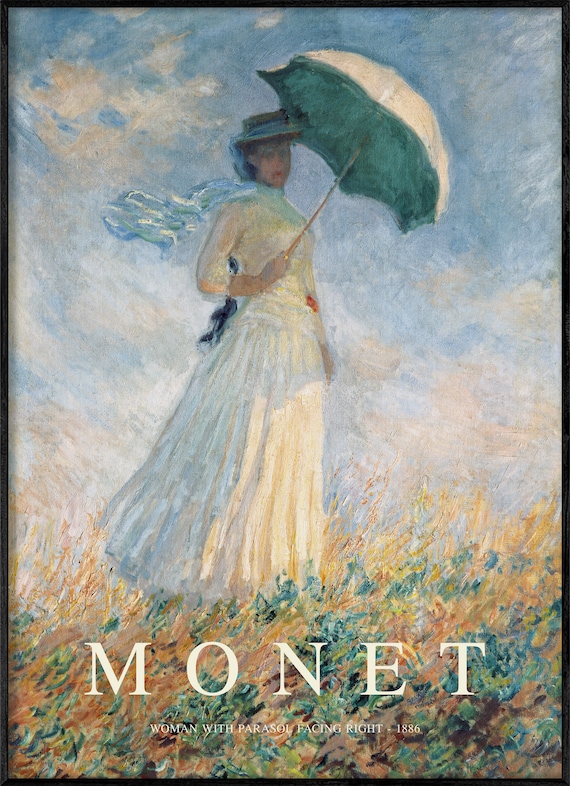 Claude Monet Print, Woman With Parasol Facing Right, Monet