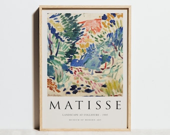 Landschaft im Collioure Henri Matisse Druck, Matisse Ausstellungsplakat, Museum Wandkunst, Abstraktes, modernes Dekor, Vintage Gartenkunst, Geschenkidee