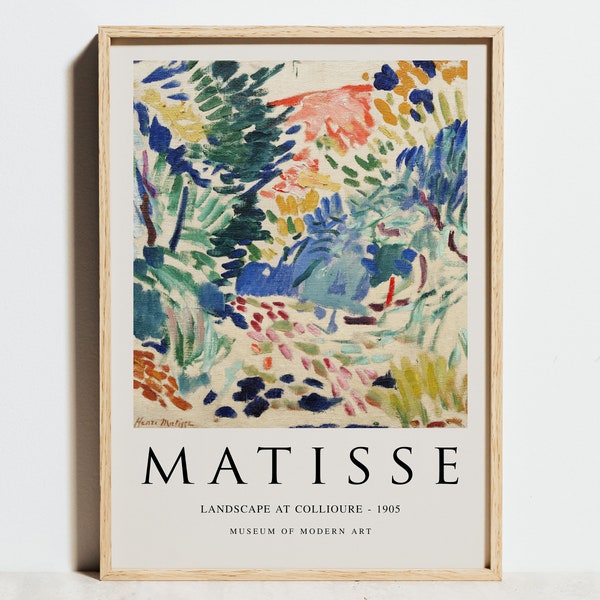 Landschaft bei Collioure Henri Matisse Print, Matisse Ausstellungsplakat, Museumswandkunst, abstraktes modernes Dekor, Vintage Gartenkunst, Geschenkidee