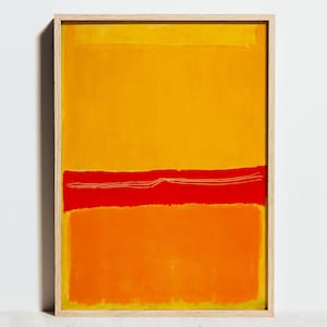 Impressão de Mark Rothko, arte de parede laranja queimada, pôster geométrico abstrato vermelho amarelo, decoração moderna, interior Bauhaus minimalista, ideia de presente