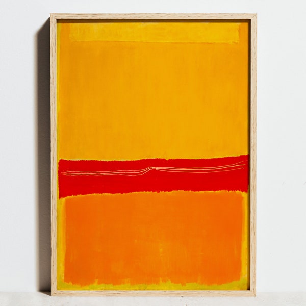 Mark Rothko Print, Burnt Orange Wandkunst, Rot Gelb Abstraktes Geometrisches Poster, Modernes Wohndekor, Minimalistisches Bauhaus-Interieur, Geschenkidee