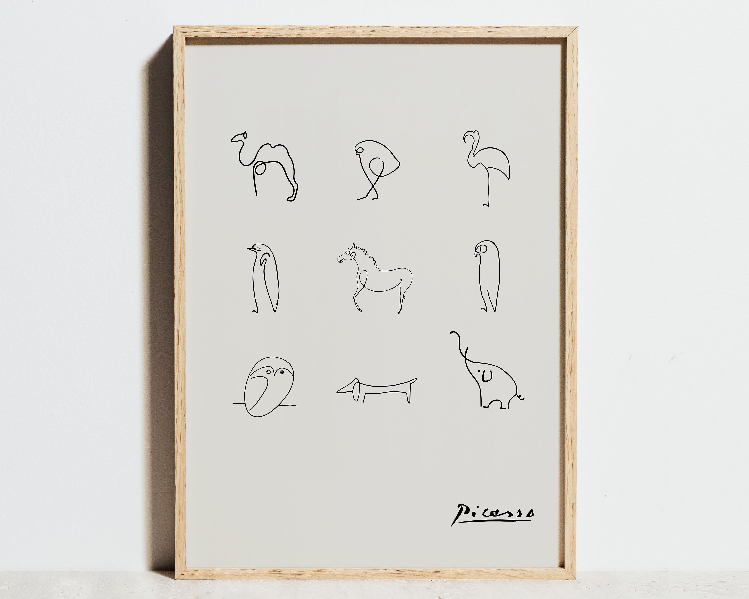 Pablo Picasso Print Animals Line Drawing Sketch Black White - Etsy Pablo Picasso Print Animals Line Drawing Sketch Black White - Etsy