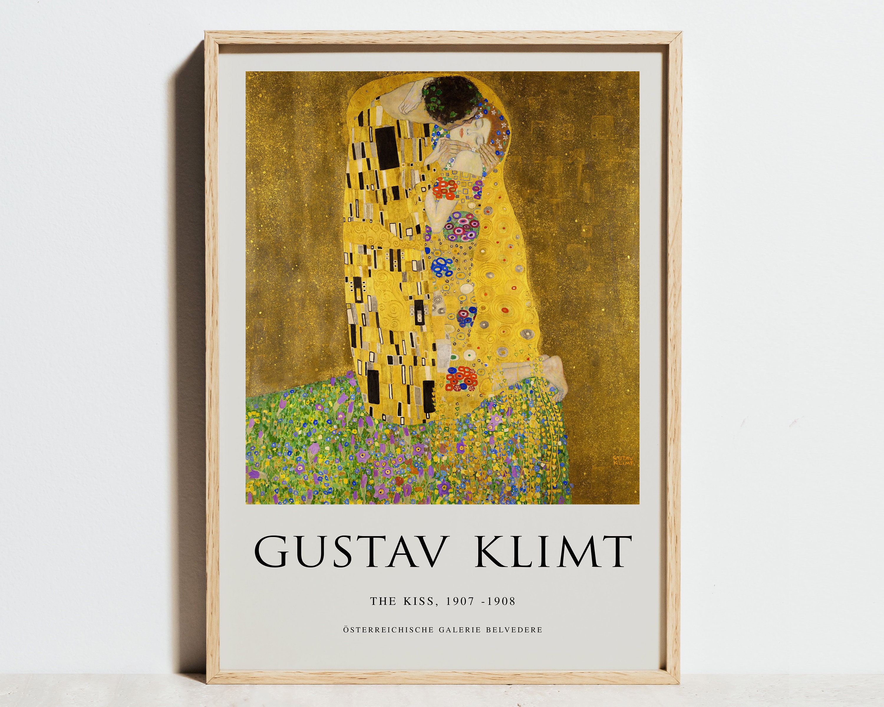 Klimt Art Print Gustav Klimt Poster Digital Download The Kiss Gustav