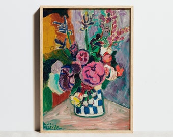 Henri Matisse Print, les pivoines Poster, Matisse Painting, Vintage Floral Wall Art, Flower in Vase, Modern Living Pink Decor, Gift for Her