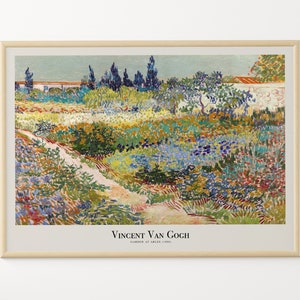 Van Gogh Print, Garden at Arles Poster, Vintage Green Floral Wall Art, Classic Famous Nature Painting Decor, Flower Field,Birthday Gift Idea