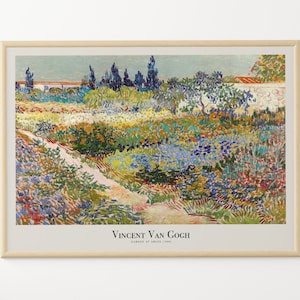 Van Gogh Print, Garden at Arles Poster, Vintage Green Floral Wall Art, Classic Famous Nature Painting Decor, Flower Field,Birthday Gift Idea