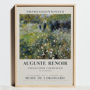 Auguste Renoir Print, Green Garden Exhibition Poster, Vintage Floral Wall Art, Classic Impressionism Landscape Painting Decor, Wedding Gift
