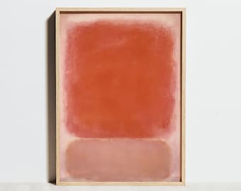 Mark Rothko Poster, Red and Pink Print, Abstract Minimalist Geometric Coral Wall Art, Mid Century Modern Bauhaus Boho Living Decor,Gift Idea