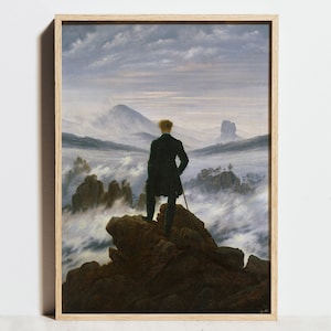 Wanderer above the Sea of Fog, Vintage Wall Art Print, Caspar David Friedrich, Famous Painting Decor, Classic Art Poster, Gift Idea for him