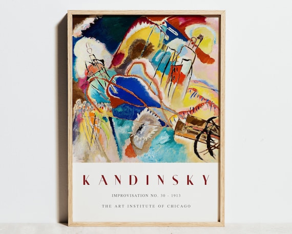 Wassily Kandinsky Improvisation Print 1913 Litograph Wall Hanging Art Print Exhibition Poster
