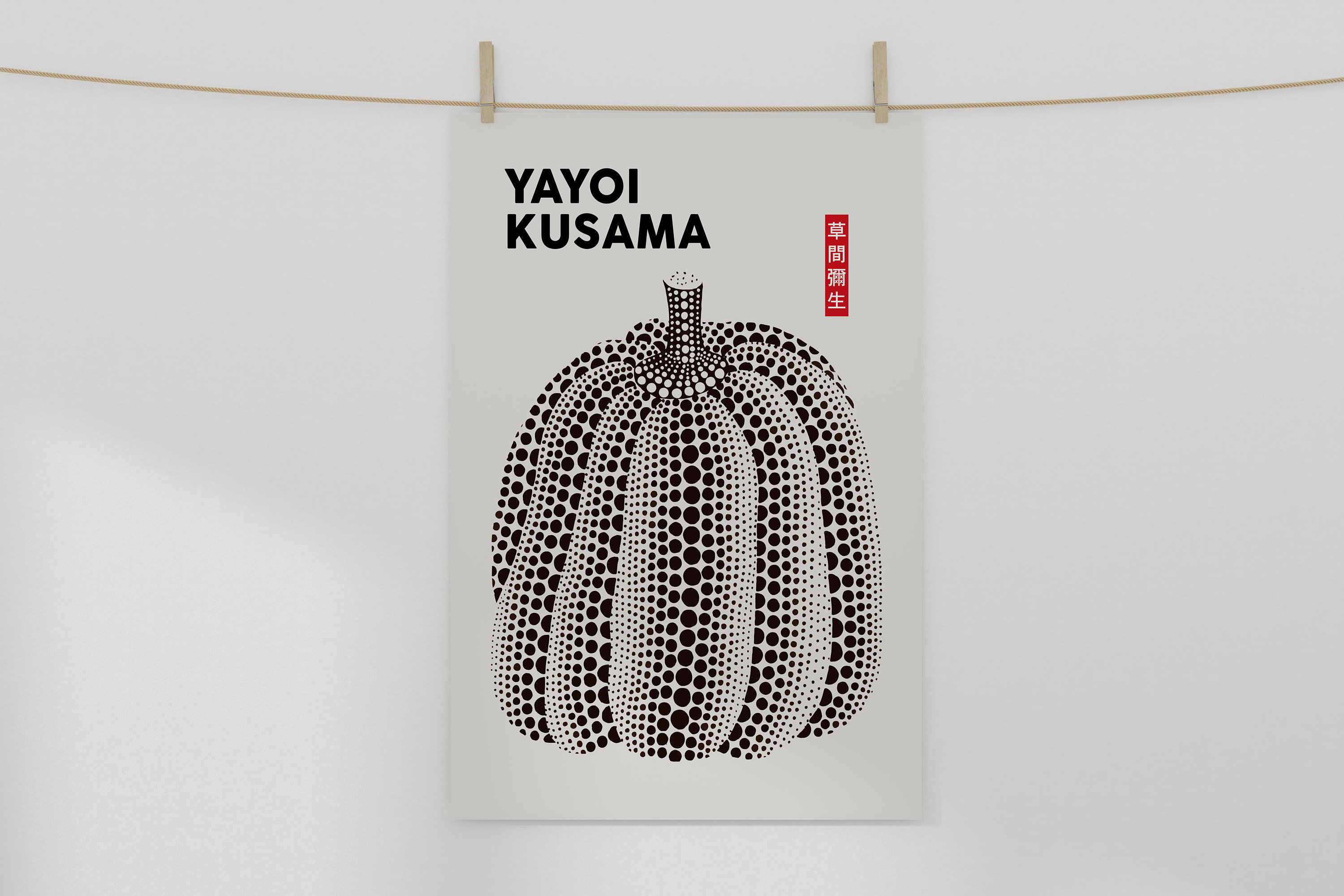 その他 Yayoi Kusama Pumpkin White & black 14cm Yayoi Kusama Pumpkin Print, Black White Decor, Kusama Dots