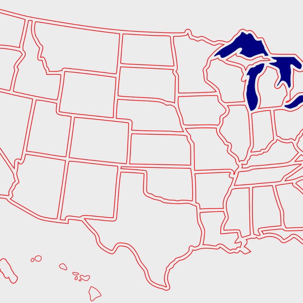 USA map svg - USA Country and states map - American states - USA states outline