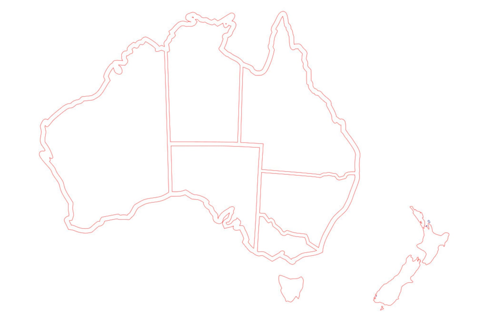 Australia and New Zealand Map Svg Aussie Country and States | Etsy