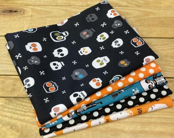 Halloween Fat Quarter Bundle, Süßes oder Saures, Polka Dots, 100% Quilt Baumwolle
