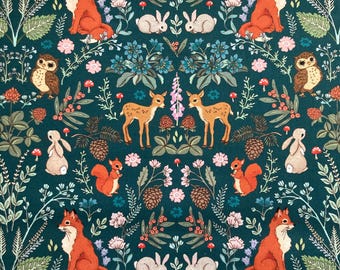 Belle & Boo, Midnight Forest, WaldAbenteuer, 100% Quilt Baumwolle,