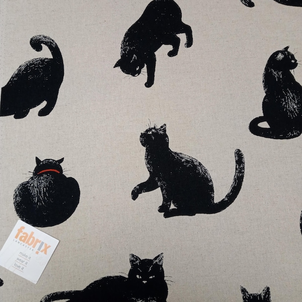 Fat Quarter, Itami, Black Cats, Japanese fabric, Japanese Print, Quilting, Patchwork, 100% Cotton, Cat, Animals, Kitty, Cat Fabric